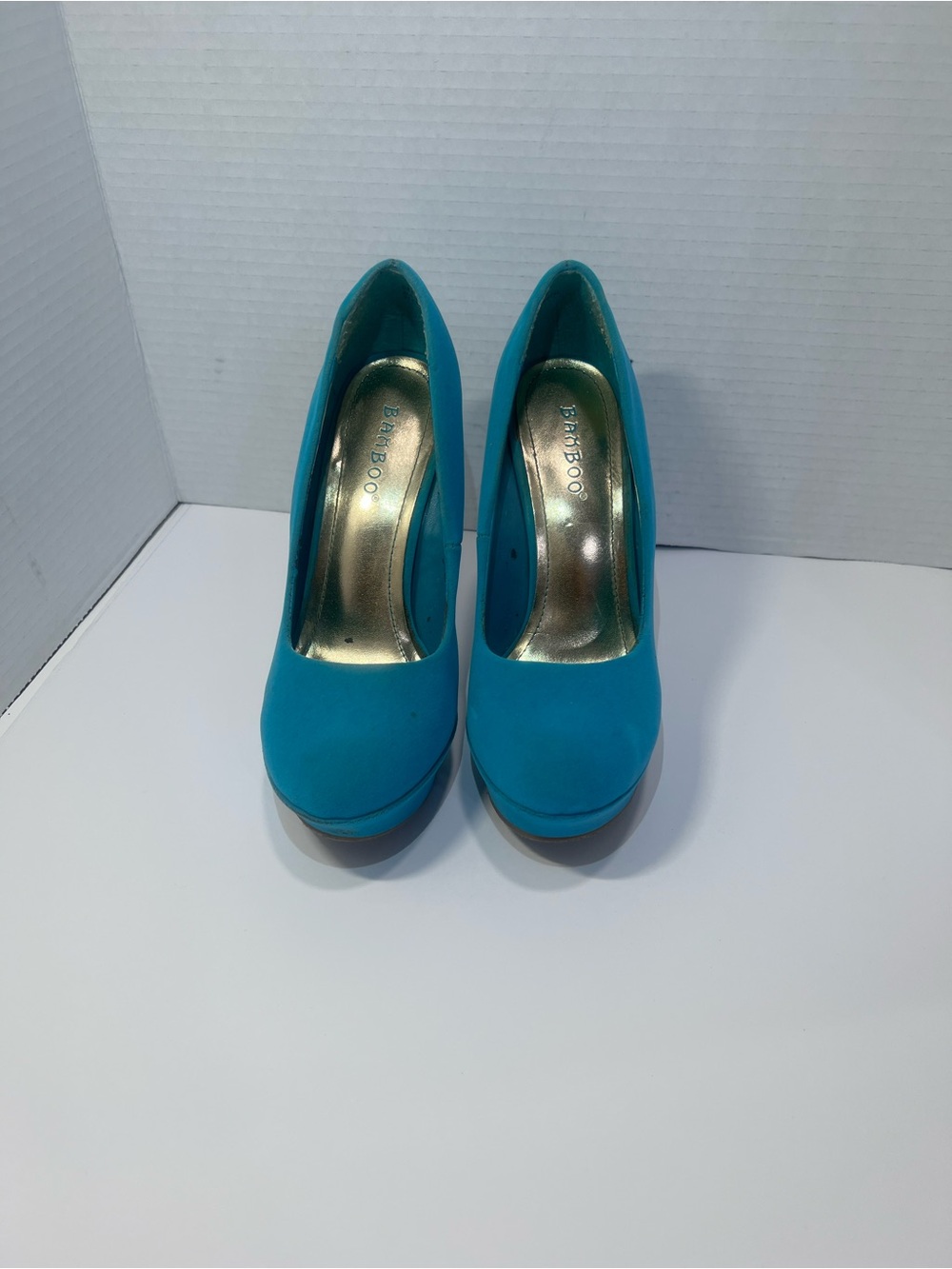 BAMBOO Teal Platform Pumps - Women's High Heels